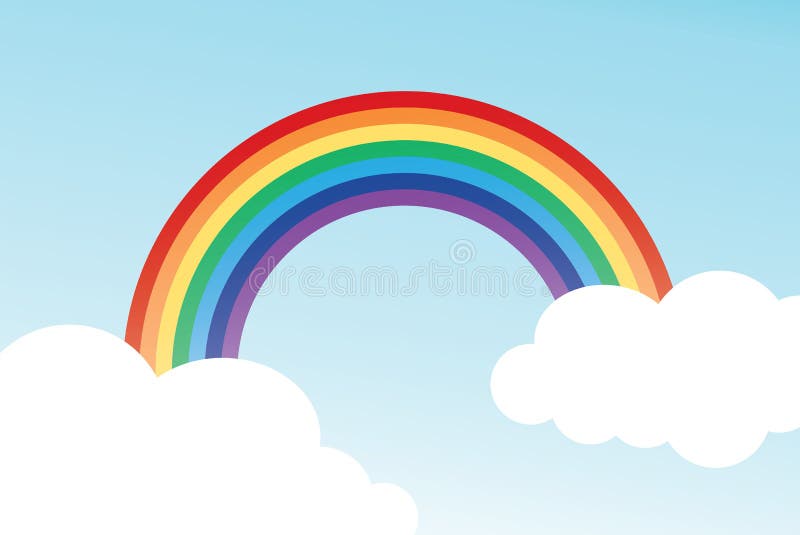 Färgregat med moln och himmel stock illustrationer