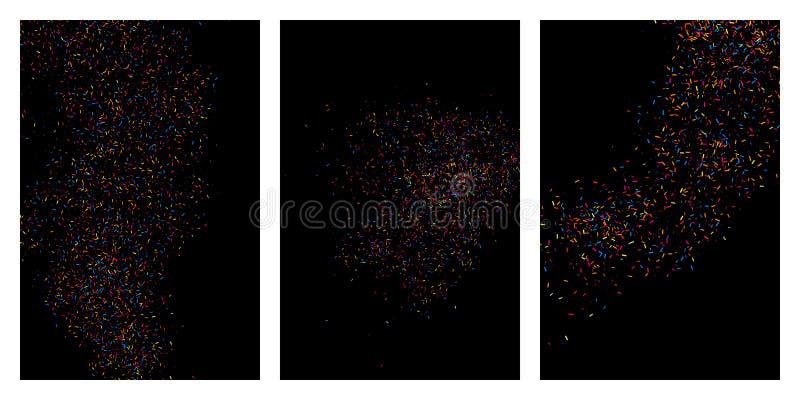 Färgrik explosion av konfettier Kulör kornig texturvektor stock illustrationer Färgrik explosion av konfettier Kulör kornig texturvektor stock illustrationer