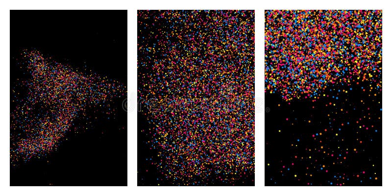 Färgrik explosion av konfettier Kulör kornig texturvektor stock illustrationer Färgrik explosion av konfettier Kulör kornig texturvektor stock illustrationer