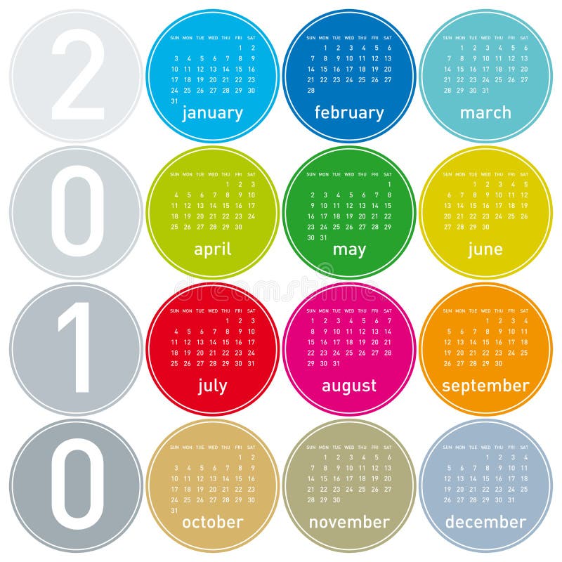 färgrik kalender 2010