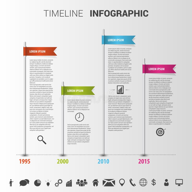 Färgrik mall för timelineInfographic design vektor vektor illustrationer Färgrik mall för timelineInfographic design vektor vektor illustrationer