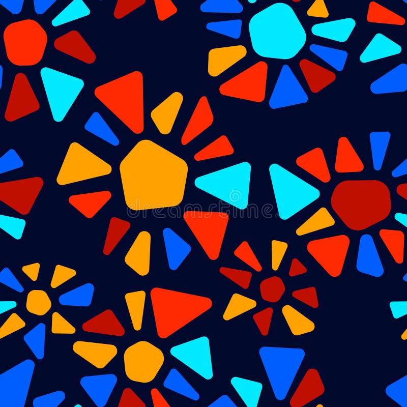 Färgrik målat glasstriangelform blommar den geometriska sömlösa modellen för mosaiken, vektor stock illustrationer