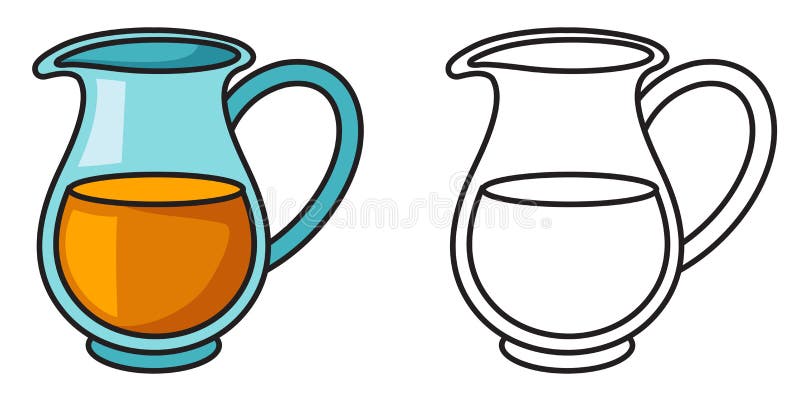 Färgrik och svartvit tillbringare för färgläggningbok vektor illustrationer