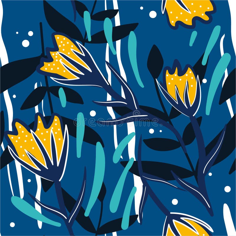 Färgrik sömlös modell med blommor, sidor vektor illustrationer Färgrik sömlös modell med blommor, sidor vektor illustrationer