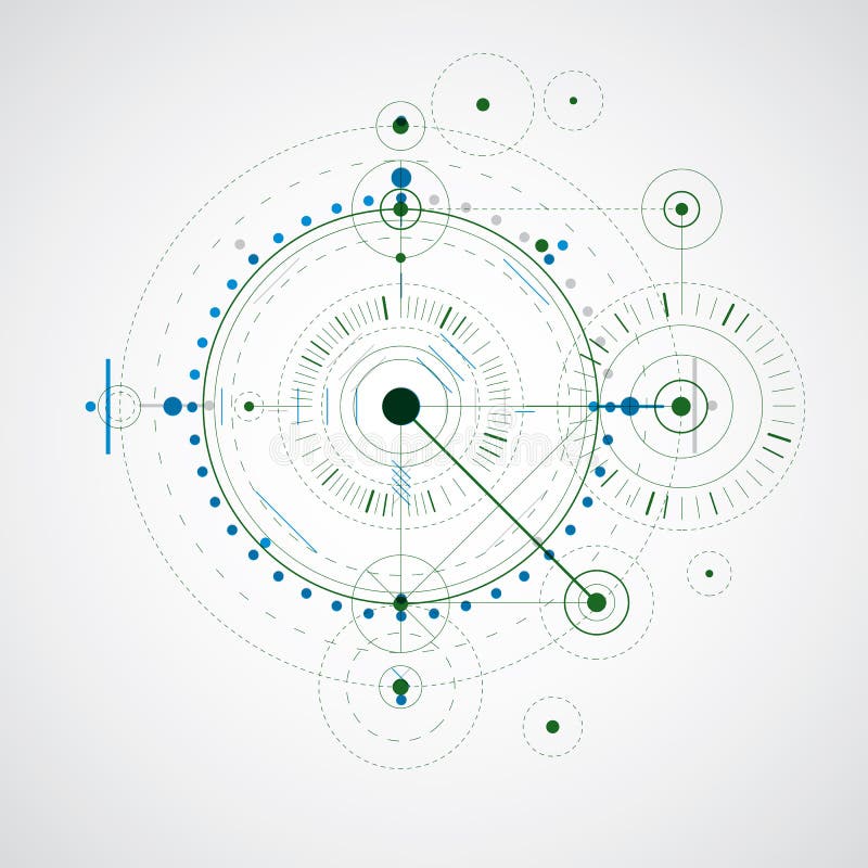 Färgrik vektorteckning för geometrisk teknologi, teknisk tapet royaltyfri illustrationer Färgrik vektorteckning för geometrisk teknologi, teknisk tapet royaltyfri illustrationer