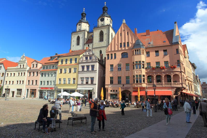 Färgrika Lutherstadt Wittenberg arkivbilder Färgrika Lutherstadt Wittenberg arkivbilder