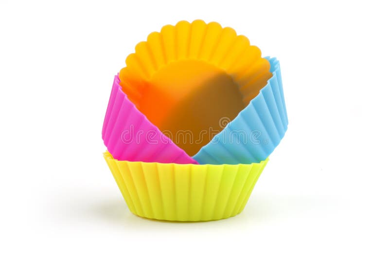 Färgrika muffinformer royaltyfri foto
