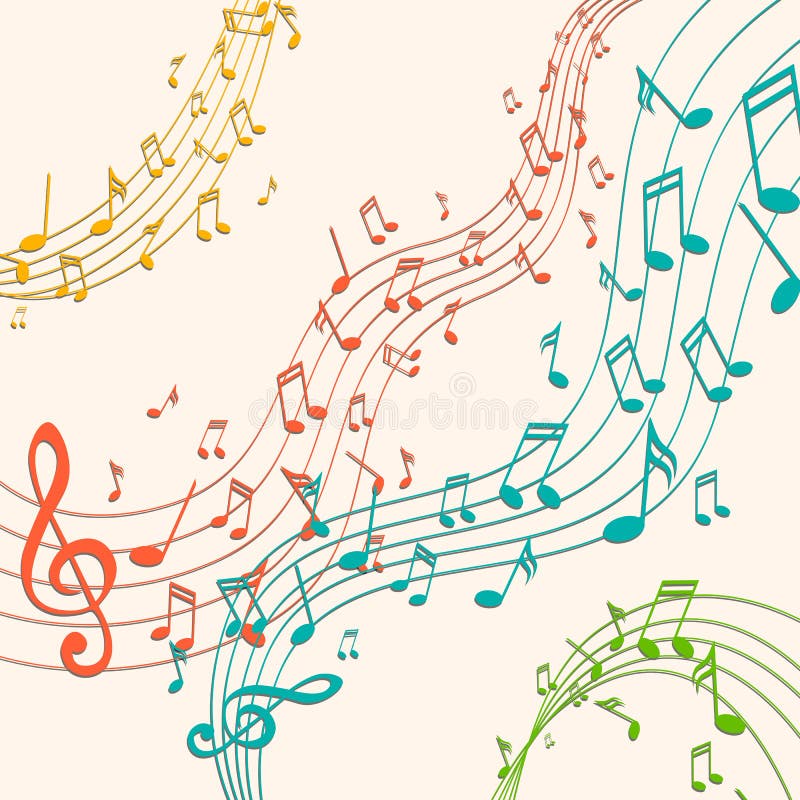 färgrika musikanmärkningar stock illustrationer färgrika musikanmärkningar stock illustrationer