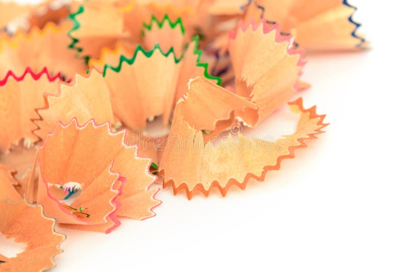Färgrika pastellfärgade blyertspennashavings arkivbild Färgrika pastellfärgade blyertspennashavings arkivbild