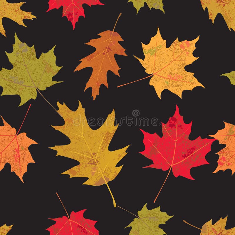 Färgrika Tileable Autumn Leaves Illustration vektor illustrationer Färgrika Tileable Autumn Leaves Illustration vektor illustrationer