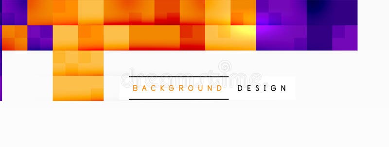 Färgstark bakgrundsdesign med fyrkanter i elblått för profilering av grafik stock illustrationer