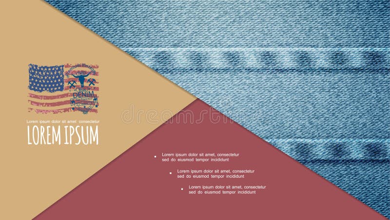 Färgstark traditionell Jeans Textursammansättning stock illustrationer