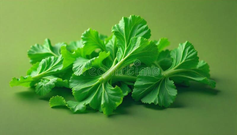 Färsk grön stevia-örtpil på grön bakgrund stock illustrationer