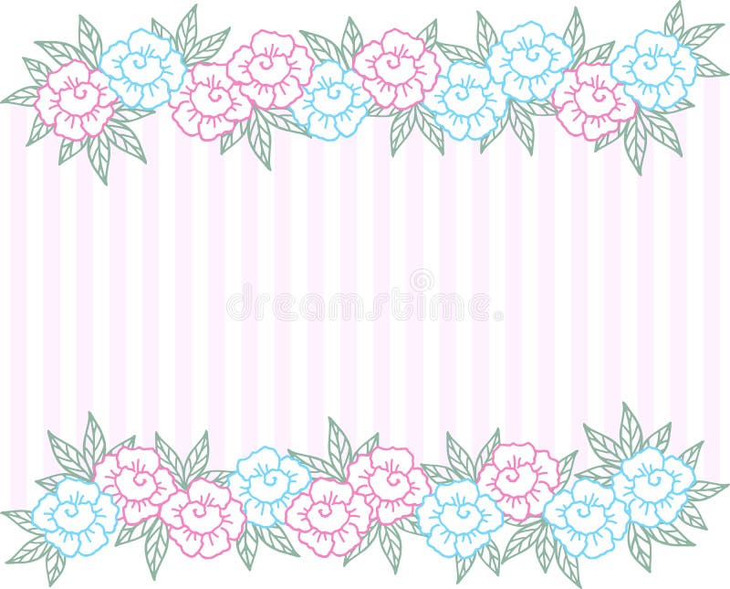 Fästande bakgrund med horisontell blomkanten Designmall vektor illustrationer