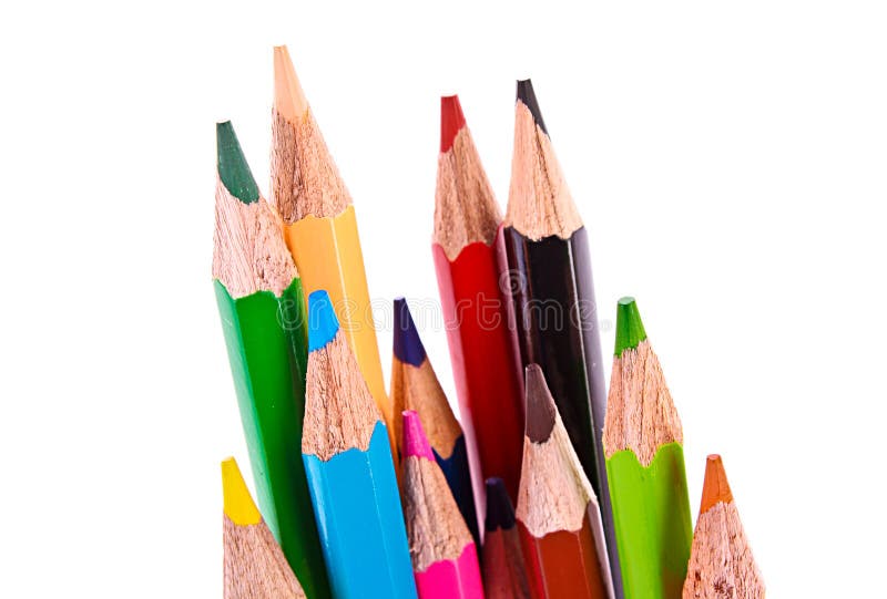 Få isolerade färgblyertspennor