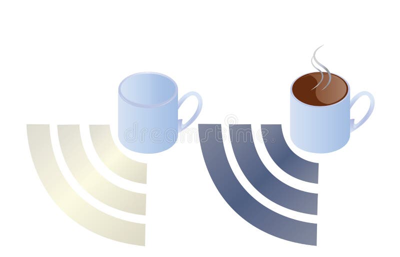 Få kaffe får Wifi royaltyfri illustrationer
