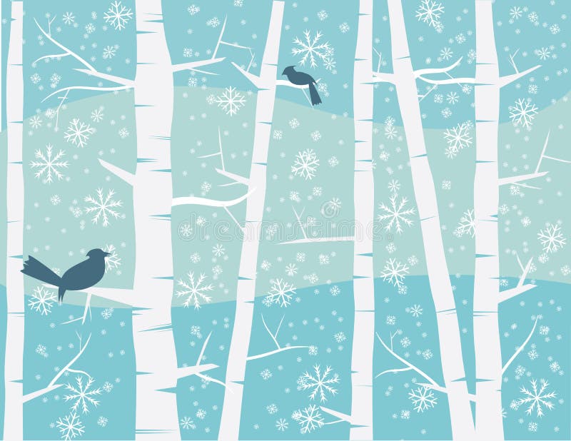 Fågel på vinterplats vektor illustrationer Fågel på vinterplats vektor illustrationer