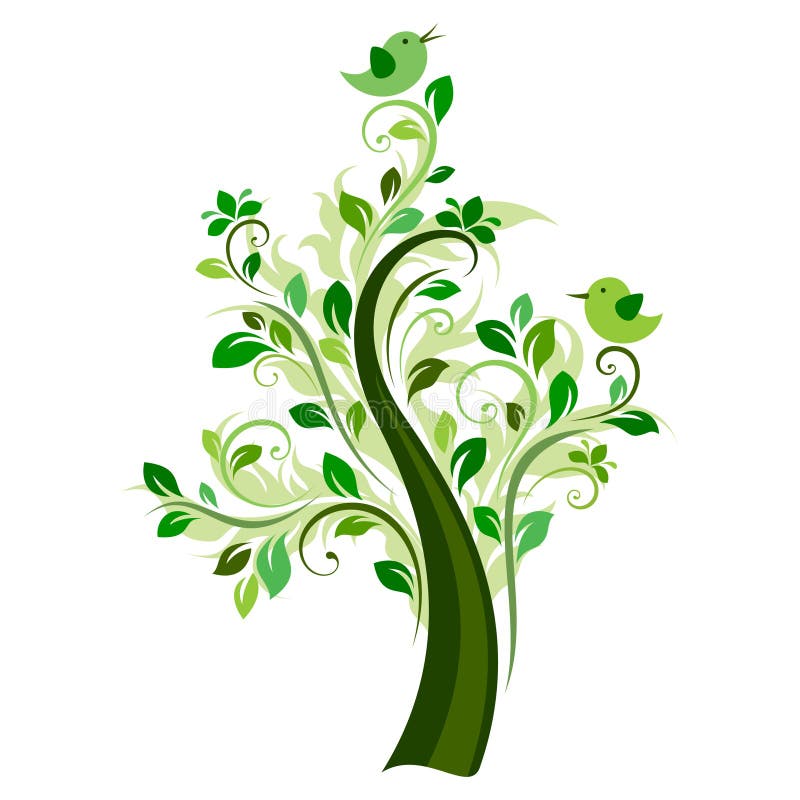 fågeltree vektor illustrationer fågeltree vektor illustrationer