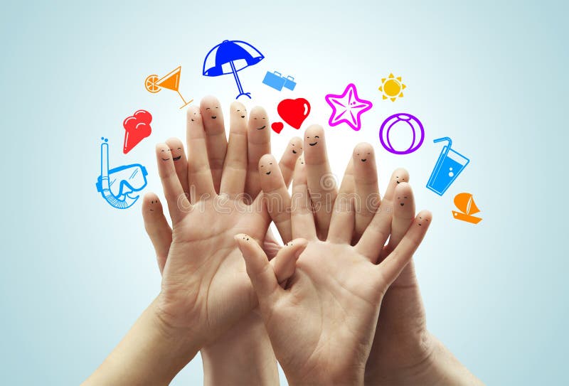 Férias de sonho com os dedos fotos de stock