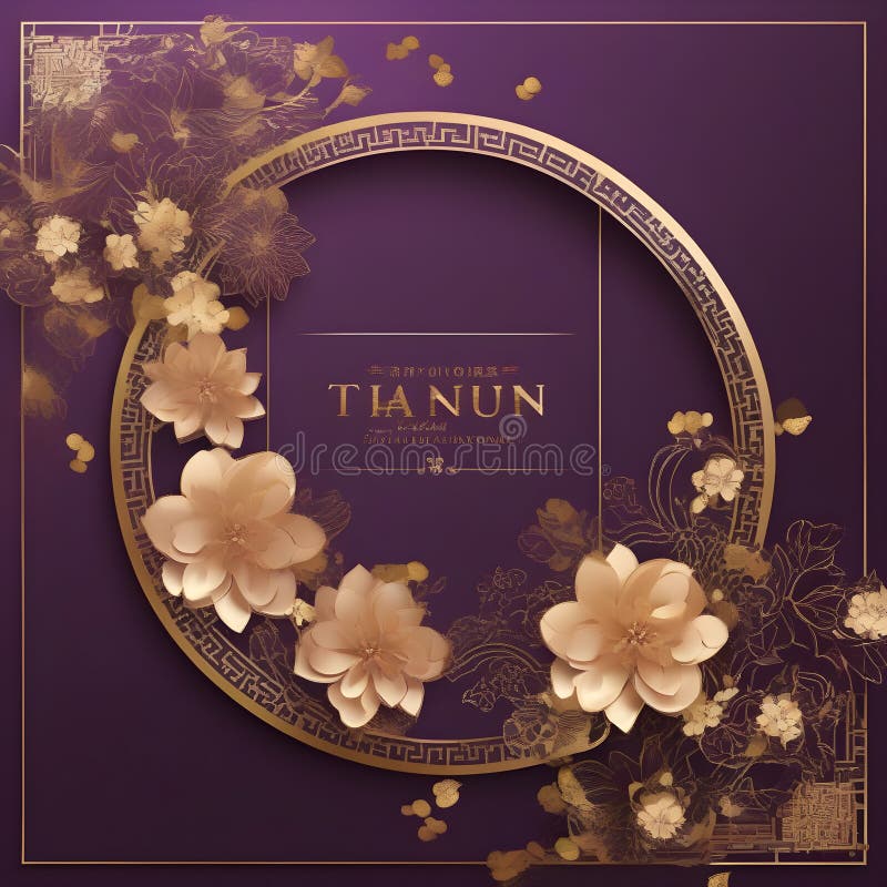 Fêtez la nouvelle année lunaire en style avec notre élégant design de carte de remerciement dans un étonnant jeu de couleurs doré illustration stock