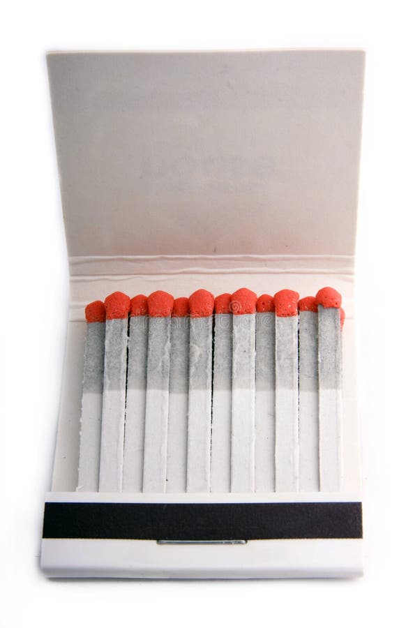 Matches and matchbox on a white background. Matches and matchbox on a white background