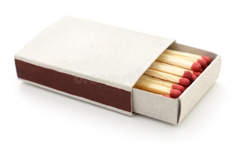 Matches in a matchbox on white background. Matches in a matchbox on white background.