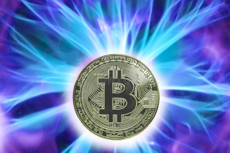 Födelse eller gaffel av den Bitcoin cryptocurrencyen royaltyfri bild