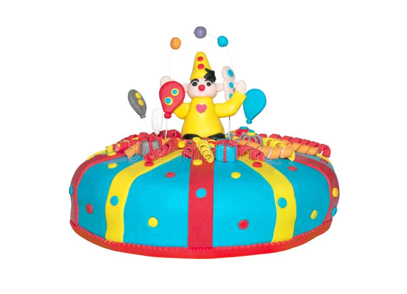Födelsedagkaka med en clown royaltyfri bild Födelsedagkaka med en clown royaltyfri bild