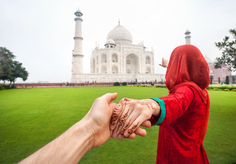 Följ mig till Taj Mahal fotografering för bildbyråer Följ mig till Taj Mahal fotografering för bildbyråer