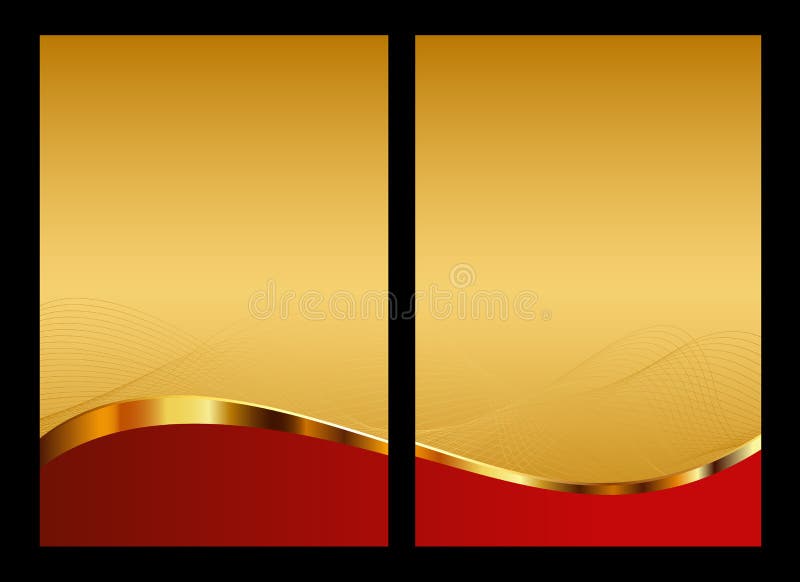 För abstrakt begrepp red för guld för bakgrund baksidt främre stock illustrationer