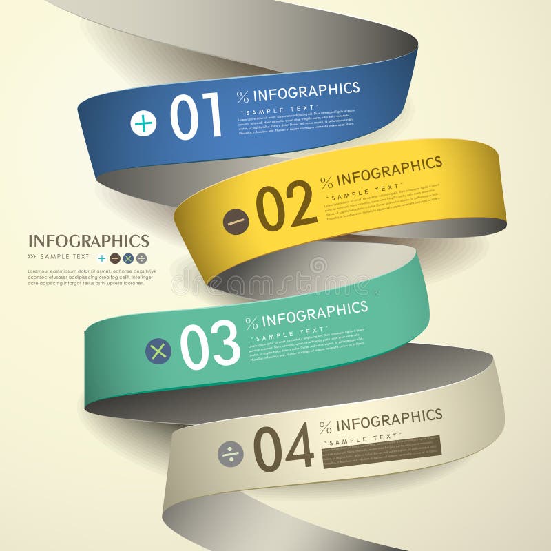 för abstrakt begreppflöde för papper 3d infographics för diagram royaltyfri illustrationer för abstrakt begreppflöde för papper 3d infographics för diagram royaltyfri illustrationer