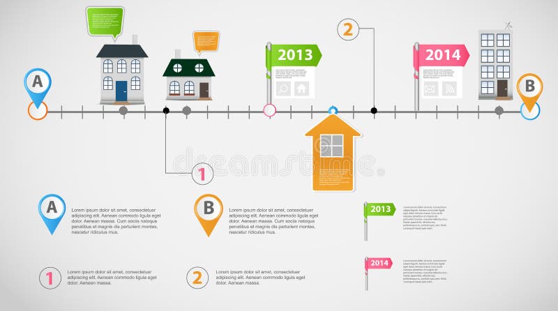För affärsmall för Timeline infographic vektor stock illustrationer För affärsmall för Timeline infographic vektor stock illustrationer