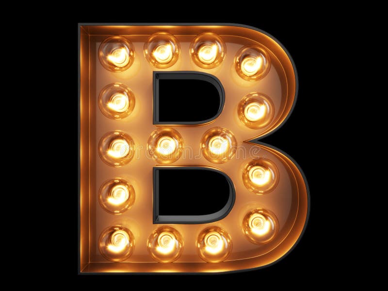 För alfabettecken B för ljus kula stilsort