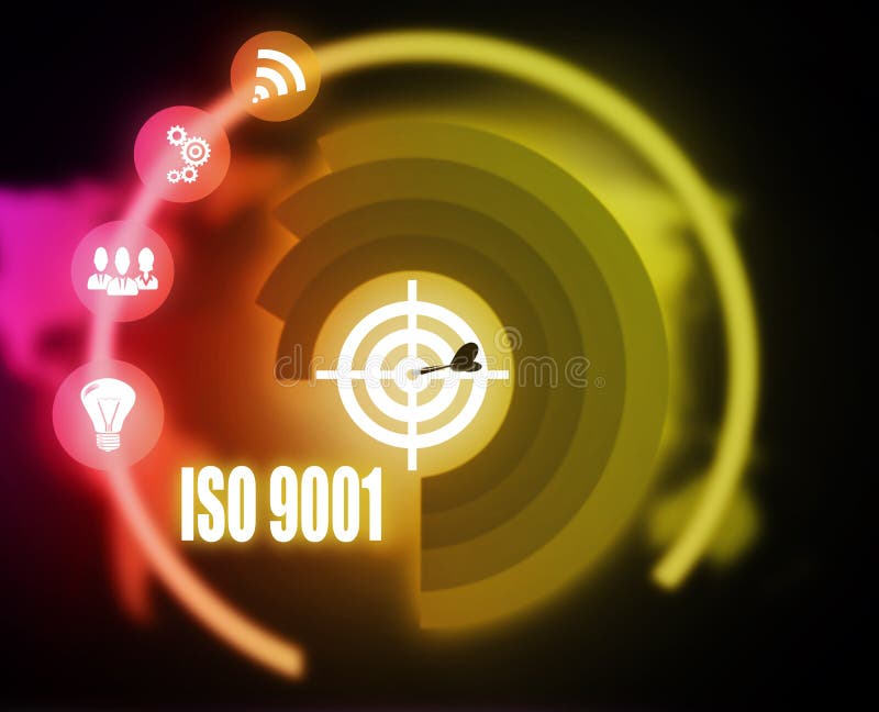 För begreppsplan för Iso 9001 diagram stock illustrationer För begreppsplan för Iso 9001 diagram stock illustrationer
