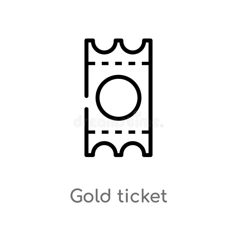 för biljettvektor för översikt guld- symbol isolerad svart enkel linje beståndsdelillustration från underhållningbegrepp Redigerb stock illustrationer för biljettvektor för översikt guld- symbol isolerad svart enkel linje beståndsdelillustration från underhållningbegrepp Redigerb stock illustrationer