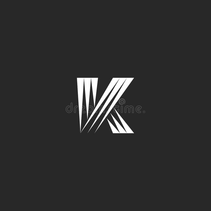 För bokstavslogo för monogram K trianglar för emblem för identitet för initial formar idérika minsta stil