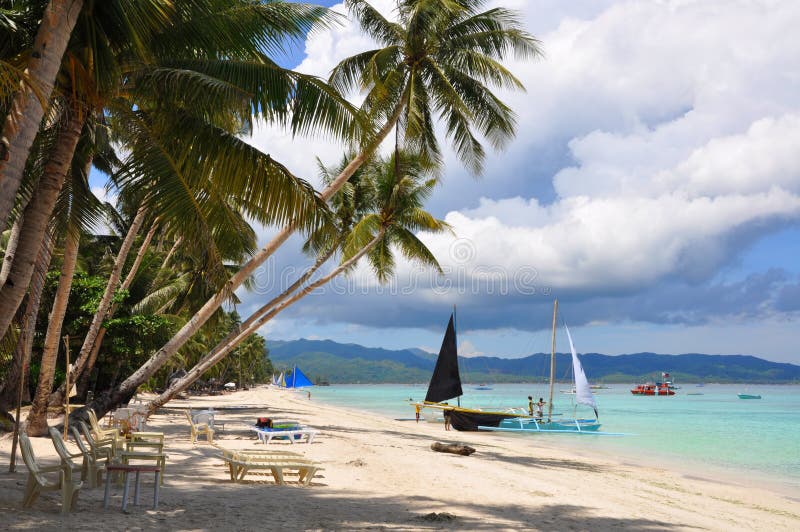 Beautiful white sand beach in Boracay, Philippines. Beautiful white sand beach in Boracay, Philippines