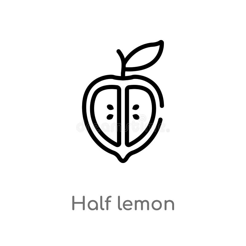 F? r citronvektor f? r? versikt halv symbol isolerad svart enkel linje best? ndsdelillustration fr? n bistro- och restaurangbegrepp r vektor illustrationer