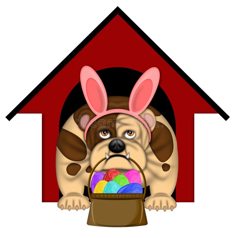 För easter för tjurkaninhund huvudbindel engelska royaltyfri illustrationer