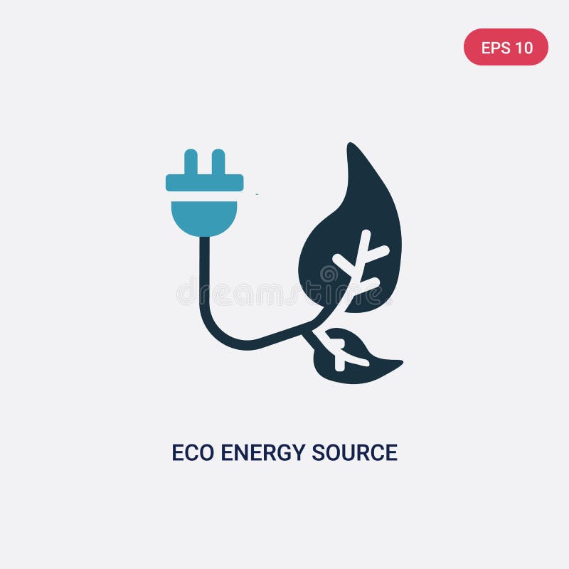 För ecoenergi för två färg symbol för vektor för källa från naturbegrepp det isolerade blåa symbolet för tecknet för vektorn för vektor illustrationer För ecoenergi för två färg symbol för vektor för källa från naturbegrepp det isolerade blåa symbolet för tecknet för vektorn för vektor illustrationer