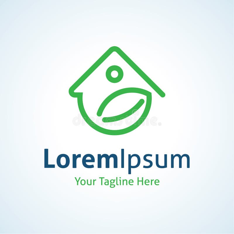 För energiskydd för gräsplan hem- symbol för logo royaltyfri illustrationer