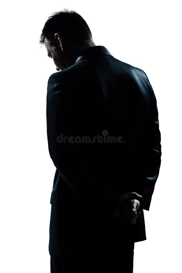 för ensam SAD silhouette manstående för förtvivlan royaltyfri bild för ensam SAD silhouette manstående för förtvivlan royaltyfri bild