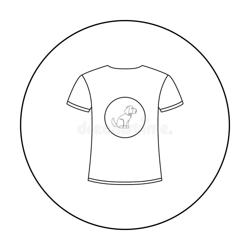 För förälskelsehundkapplöpning för skjorta I symbol för vektor i översiktsstil för rengöringsduk vektor illustrationer