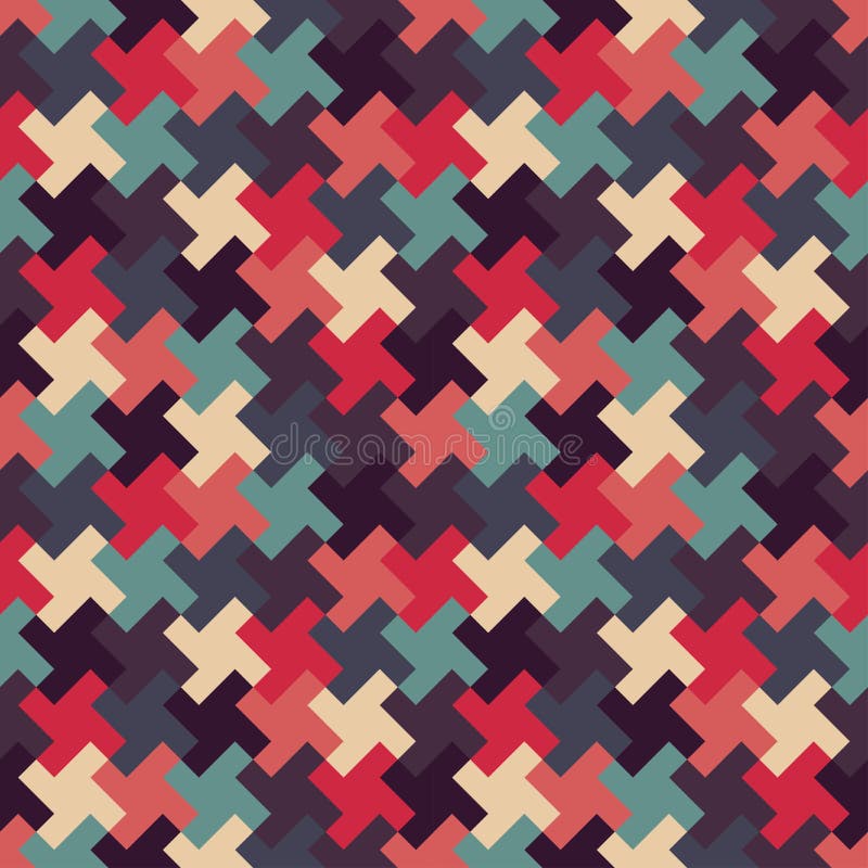 För geometripussel för vektor modern sömlös färgrik modell, färgabstrakt begrepp royaltyfri illustrationer För geometripussel för vektor modern sömlös färgrik modell, färgabstrakt begrepp royaltyfri illustrationer