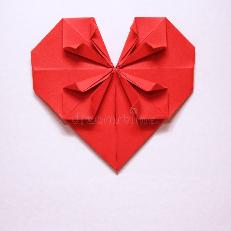för kortdaghjärta röd s valentin för origami royaltyfri bild för kortdaghjärta röd s valentin för origami royaltyfri bild