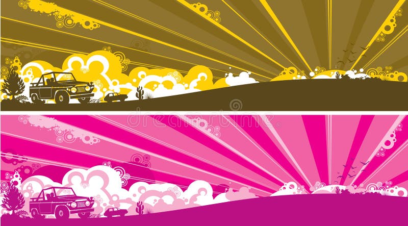 För mode baner utomhus vektor illustrationer För mode baner utomhus vektor illustrationer