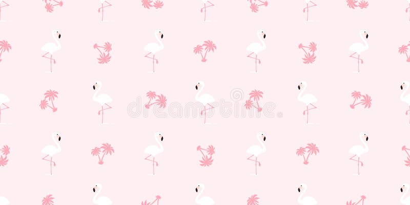 För modellvektor för flamingo sömlös tegelplatta för tapet för repetition för sommar för kokosnöt för palmträd för fågel för flam royaltyfri illustrationer För modellvektor för flamingo sömlös tegelplatta för tapet för repetition för sommar för kokosnöt för palmträd för fågel för flam royaltyfri illustrationer