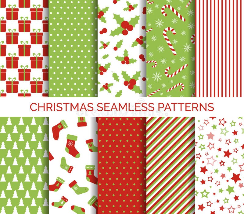 För modellvektor för jul sömlös uppsättning stock illustrationer