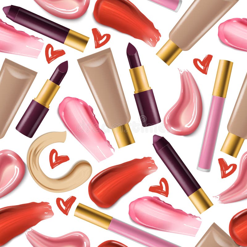 För modellvektor för läppstift bakgrund för illustration för makeup för kant för lipgloss för sömlöst härligt mode för röd färg r stock illustrationer För modellvektor för läppstift bakgrund för illustration för makeup för kant för lipgloss för sömlöst härligt mode för röd färg r stock illustrationer