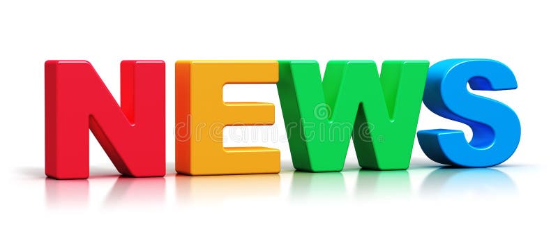 För nyheternaord för färg 3D text stock illustrationer För nyheternaord för färg 3D text stock illustrationer